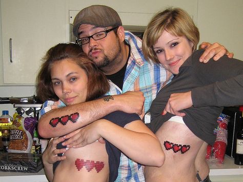 8 bit Legend of Zelda: Heart Containers   Matching Tats by SandraSoroka, via Flickr Friendship Tattoos, Zelda Heart, Matching Tats, Be Awesome, 8 Bit, Legend Of Zelda, Paw Print Tattoo, I Tattoo, Cool Tattoos