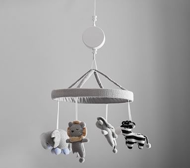 Knit Animal Baby Mobile | Pottery Barn Kids Modern Crib Mobile, Pottery Barn Crib, Crib Mobile Arm, Pottery Barn Baby, Crib Mobiles, Lambs & Ivy, Modern Crib, Theme Nursery, Interior Minimalista