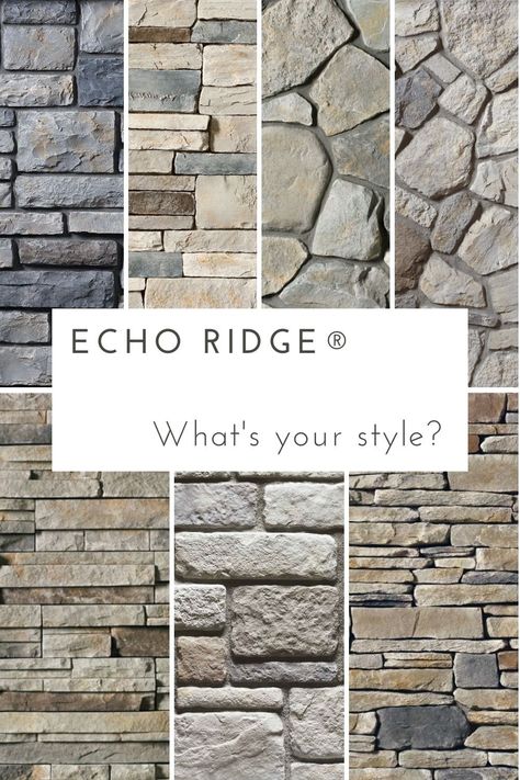 Modern Stone Front House, Echo Ridge Pro Fit Alpine Ledgestone, Fieldstone Veneer Exterior, Echo Ridge Country Ledgestone Fireplace, Outdoor Chimney Fireplace Stone, House Finishing Ideas Exterior, Types Of Exterior Stone, Country Ledgestone Echo Ridge, Wheaton Country Ledgestone