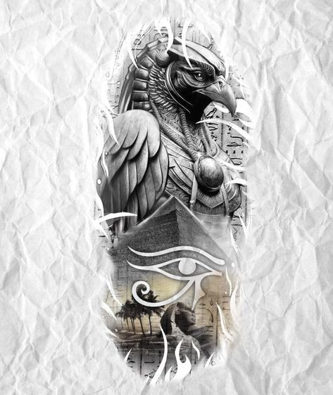 Ra God Tattoo, Pyramids Tattoo Design, Horus Egyptian God Tattoo, Egypt God Tattoo, Gods Of Egypt Tattoo Design, Ra God Egypt, Ra Tattoo Egyptian, Horus Tattoo Egyptian, Egyptian Pyramid Tattoo