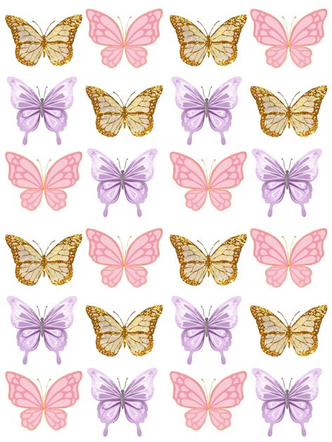 Butterfly Birthday Party Decorations, Butterfly Tattoo Stencil, Diy Cake Topper Birthday, Diy Bouquet Wrap, Butterfly Cake Topper, Butterfly Birthday Party, Creative Money Gifts, Butterfly Printable, Diy Gift Set