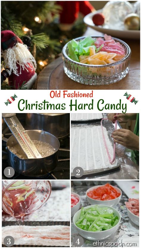 Old Fashion Hard Candy, Old Fashioned Hard Candy Recipes, Ribbon Candy Recipe, Hard Candy Recipes Easy, Hard Tack Candy, Old Fashioned Christmas Candy, Hard Tack, Home Made Candy, Gf Sweets