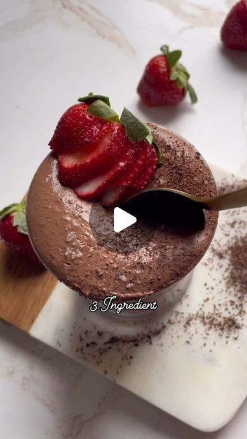 Krista - Frozen Bananas on Instagram: "Healthy Protein Chocolate Mousse is made with 3 ingredients - Greek yogurt, dark chocolate and cacao powder. It’s easy to make and so yummy! Comment “recipe” and I’ll DM you the link! ✨ Alternatively, get the recipe on my website - hellofrozenbananas.com. #greekyogurt #chocolatemousse #cacaopowder" Greek Yogurt Cacao Powder, Chocolate Mousse With Greek Yogurt, Chocolate Frozen Banana Recipes, Healthy Chocolate Mousse Greek Yogurt, Protein Chocolate Mousse, Frozen Chocolate Banana Yogurt Clusters, Protein Chocolate, Frozen Bananas, Cacao Powder