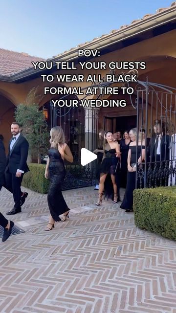 6.8M views · 536K likes | THE WEDDING BLISS on Instagram: "When you tell your guests all black formal attire for your wedding and they deliver✨  🎥: @ryenstone" Black Formal Attire, All Black Formal Attire, All Black Formal, All Black Wedding, Black Wedding Guest, Formal Wedding Guest Attire, Black Wedding Guest Dresses, Renewal Wedding, Formal Wedding Guests