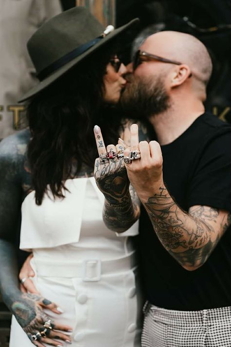 Rocker Wedding, Ceremonial Wedding, Columbia Wedding, Punk Wedding, Dark Wedding Theme, Edgy Wedding, Rock N Roll Wedding, Brides With Tattoos, Future Predictions