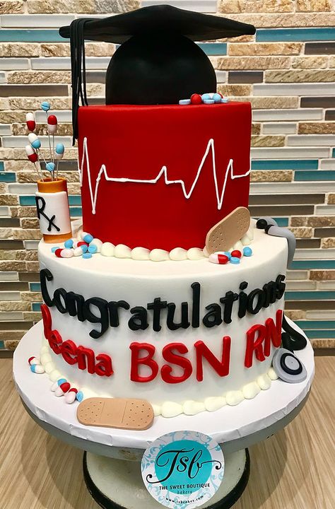 Graduation Cakes | The Sweet Boutique Bakery Nursing Graduation Cakes, Medical Party, Graduation Boards, Nursing School Graduation Party, Nursing Graduation Pictures, Nursing Cake, Nurse Party, Nursing School Motivation, School Cake