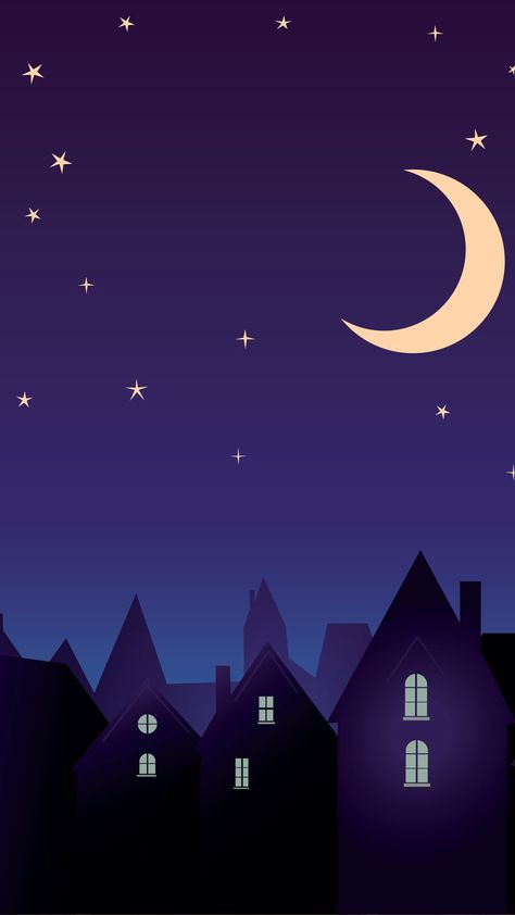 Alarm Background Wallpapers, Night Scene Drawing, Night Cartoon, Alarm Background, Night Illustration, Minimal Wallpaper, Theme Background, Graphic Design Lessons, Night Scene