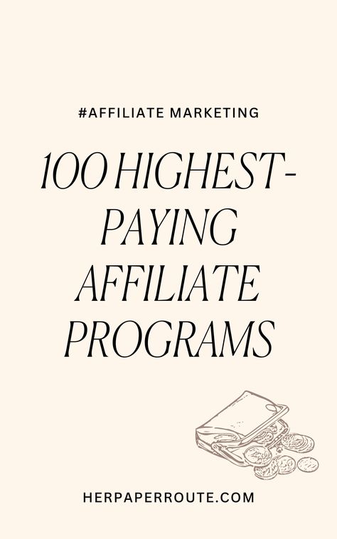 Welcome to HerPaperRoute’s directory of high paying affiliate programs for bloggers! This is a big affiliate program directory featuring brands and that are looking for bloggers to join their affiliate programs right now. Spanning many niches! 100 high-paying affiliate programs are on this page, and 3,000 more are in the High-Paying Affiliate Program Database. I update this big list of high-paying affiliate programs for bloggers, so be sure to bookmark this page. Affiliate Marketing Companies, High Ticket Affiliate Programs, Affiliate Marketing Sites, High Paying Affiliate Programs, Home Decor Affiliate Programs, Affiliate Marketing Name Ideas, Best Affiliate Marketing Niches, Fashion Affiliate Programs, Target Affiliate Program