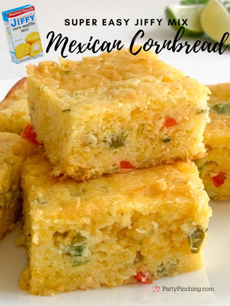 jiffy mexican cornbread, easy jiffy mix corn bread, savory cornbread Mexican Cornbread Jiffy, Easy Mexican Cornbread, Mexican Cornbread Recipe, Savory Cornbread, Moist Cornbread, Resep Seafood, Mexican Cornbread, Jiffy Corn Muffin Mix, Southern Cornbread