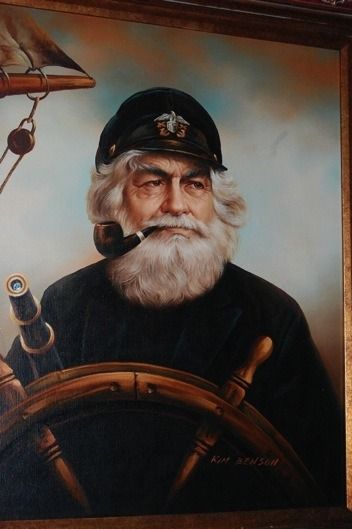 Paintings Of Old Sea Captains Nautical Artwork, Old Fisherman, Sea Gifts, Nautical Painting, Vintage Sailor, Sea Captain, Haunted Mansion, Ocean Life, Pictures To Paint