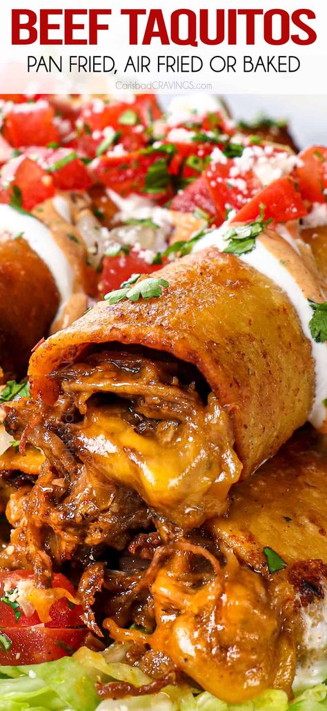 Homemade Taquitos, Beef Taquitos, Taquitos Beef, Mexican Shredded Beef, Taquitos Recipe, Carlsbad Cravings, Shredded Beef, Mexican Food Recipes Authentic, Stay Active