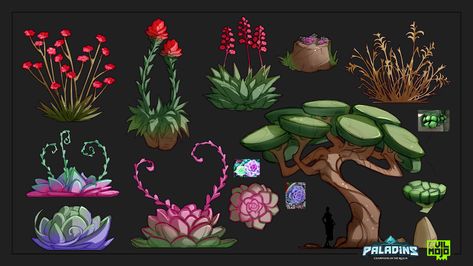 ArtStation - Paladins Concepts, Gabi Overberg Plants Concept Art, Space Plants, 하울의 움직이는 성, Alien Plants, Loading Screen, Bg Design, Posca Art, Landscape Concept, Alien Concept Art