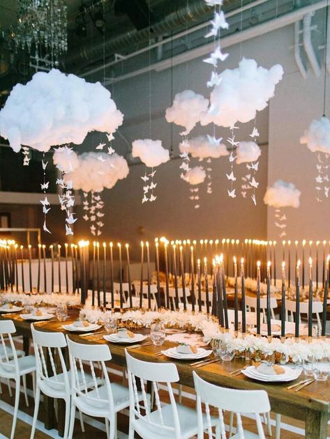 1pc Cloud Design Hanging Decoration, White Polyester Ceiling Hanging Pendant, For Party Decor | SHEIN USA Theme Bapteme, Cloud Party, Fiesta Shower, Cloud Wall Hanging, Hanging Clouds, Cloud Theme, Cloud Decoration, Moon Baby Shower, Ceiling Hanging