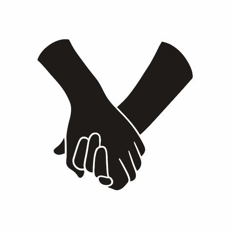 Silhouette of holding hand symbol on whi... | Premium Vector #Freepik #vector #unity-hand #friendship-logo #support-logo #flat-line Holding Hands Friendship, Hands Logo Ideas, Hand Illustration Vector, Support Logo Design, Stick Figures Holding Hands, Hand Icon Logo, Holding Hands Logo, Holding Hands Silhouette, Friendship Logo