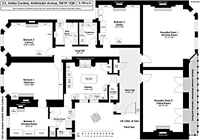 Ashley Gardens London Flat Floorplan Flat Floor Plan, British Houses, Double House, Westminster London, Cosy Spaces, Apartment Tour, London Flat, Apartment Plans, Reception Rooms