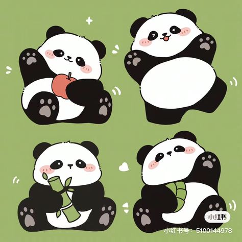 Cartoon Panda Drawing, Cute Panda Doodle, Kawaii Panda Drawing, Panda Cute Drawing, Panda Animation, Panda Doodle, Panda Sketch, Chibi Panda, Sticker Panda