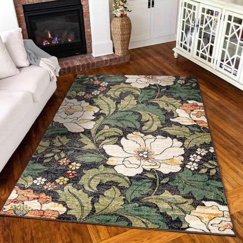 Design Floral Moderne, Orian Rugs, Southern Cottage, Modern Floral Design, Blue Backdrops, Floral Area Rugs, Simply Southern, Antique Farmhouse, Stunning Rugs