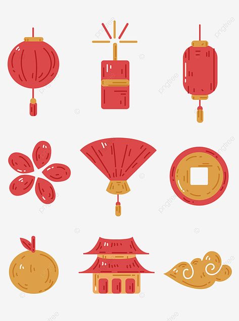 Chinese Fan Illustration, Chinese Lantern Illustration, Tet Illustration, Chinese Lantern Drawing, Cny Illustration, Lanterns Illustration, Chinese Stickers, Chinese New Year Illustration, Fan Illustration