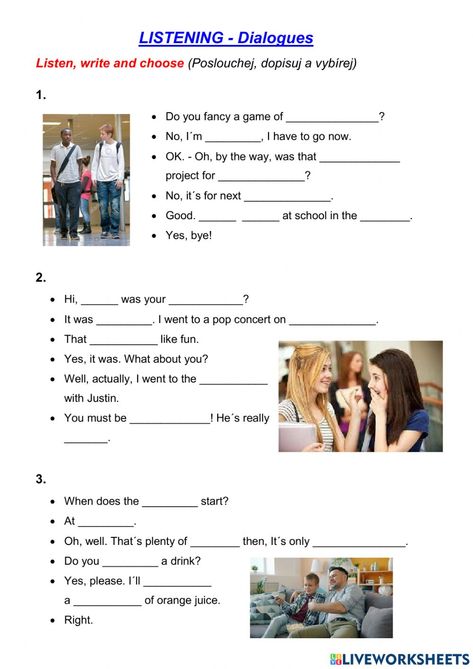 Vacation - Getting ready for the airport Language: English Grade/level: intermediate School subject: English as a Second Language (ESL) Main content: Listening and Writing Other contents: airport, vacation English Listening Practice, Listening Skills Worksheets, Esl Listening Activities, Comprehension For Grade 1, Listening Skills Activities, English Liveworksheet, Learning Portuguese, Listening English, English Listening