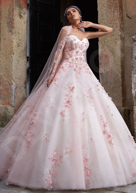 Light Pink Floral Wedding, Pink Floral Wedding Dress, Blossom Wedding Dress, Cherry Blossom Wedding Dress, Light Pink Wedding Dress, Cherry Blossom Wedding Theme, Sakura Wedding, Cherry Blossom Dress, Buy Wedding Dress Online