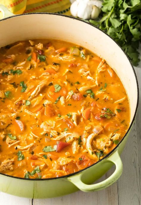 The Best Chicken Tortilla Soup Recipe - A Spicy Perspective Healthy Tortilla Soup Recipes, Easy Tortilla Soup Recipe, Healthy Tortilla Soup, Nutritious Soup, Best Chicken Tortilla Soup, Tortilla Soup Easy, Chicken Panini, Chicken Tortilla Soup Recipe, Creamy Chicken Tortilla Soup