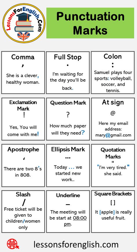 14 Punctuation Marks, Punctuation Symbols Definition and Example Sentences Punctuation Marks Punctuation marks make them more understandable as we put our feelings and ideas in writing. There are 13 punctuation marks in English that you should know. The best way to understand punctuation marks is to see them with examples. Below you will see individual examples of 14 punctuation marks. Punctuation Marks Examples Dot: It is used to end sentences, to indicate a missing part, and to shorten ... How To Use Punctuation Marks, If Punctuation Could Talk, Punctuation Marks For Kids, Punctuation Marks Poster, Punctuation Humor, Parts Of Sentences, English Symbols, Proper Punctuation, Punctuation Practice