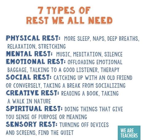 Types Of Rest, Rest Ideas, Health Retreat, We Are Teachers, Emotional Baggage, Mental Health Resources, Good Listener, Journal Writing Prompts, Mental And Emotional Health