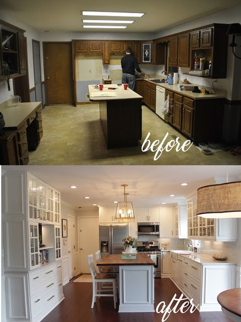 THIS IS WHAT I WANT TO DO!!!!!!!! IKEA Kitchen before and After Farmhouse Kitchen Remodel, Kitchen Diy Makeover, Interior Vintage, Kitchen Remodel Design, New Kitchen Cabinets, Kitchen Cabinets Makeover, After Pictures, Kitchen Pictures, Kitchen Remodeling Projects