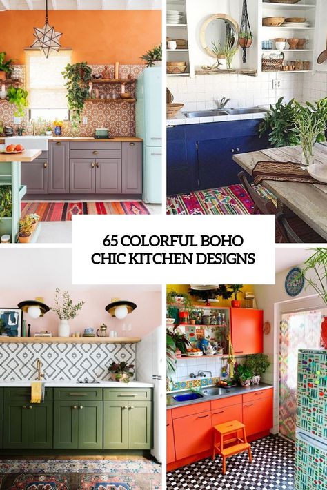 65 Colorful Boho Chic Kitchen Designs Eclectic Kitchen Bohemian, Colorful Boho Kitchen, Bohemian Kitchen Decor, Bohemian Style Kitchen, Boho Chic Kitchen, Yellow Kitchen Cabinets, Boho Style Kitchen, Orange Kitchen Decor, Boho Kitchen Ideas