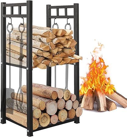 Fireplace Storage, Fireplace Wood Stove, Indoor Firewood Rack, Hanging Tools, Outdoor Firewood Rack, Firewood Racks, Fireplace Wood, Firewood Logs, Firewood Holder