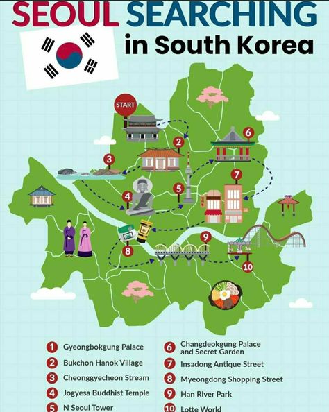 Korean Map South Korea, Map Of Korea, Seoul Map, Seoul Tourist Map, Seoul Metro Map, Myeongdong Shopping, Seoul Trip, Seoul Korea Travel, Bukchon Hanok Village