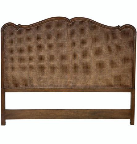 French Country Headboard, Shabby Chic Headboard, French Provincial Bed, Cane Headboard, French Headboard, Elegant Outdoor Furniture, Cane Bed, Brown French, Mirror Headboard