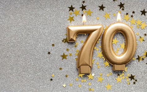 Number 70 gold celebration candle on sta... | Premium Photo #Freepik #photo #70-birthday #anniversary-design #gold-glitter #glitter 45th Birthday Ideas For Him, 45th Birthday Gifts, Cat Themed Parties, Number 40, Sapphire Anniversary, Homemade Birthday Cakes, Birthday Ideas For Her, 45th Birthday, Birthday Box