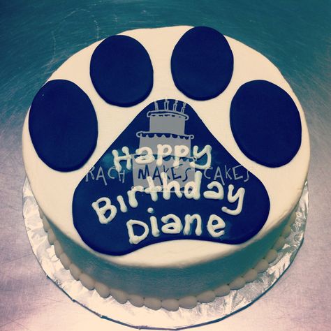 Paw Print Cake Paw Print Birthday Cake, Cake With Paw Prints, Paw Print Cake, Paw Print Cakes, Birthday Cake Decorating, Birthday Cakes, Paw Print, Fondant, Animal Lover