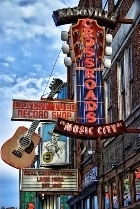 Blue Ridge Mountains, Music Row Nashville, Music Row, Nashville Trip, Vintage Neon Signs, Record Shop, Appalachian Mountains, Old Signs, Music City