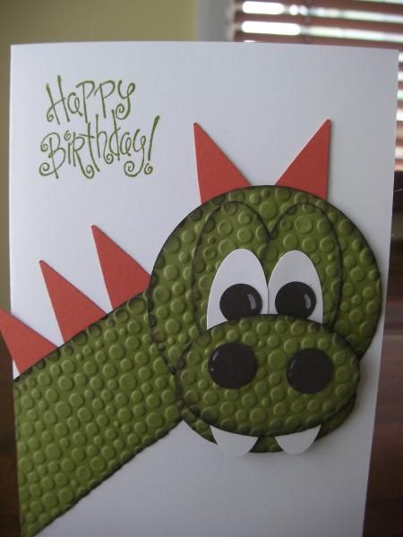 Boy Dragon by crazykim - Cards and Paper Crafts at Splitcoaststampers Baby Boy Cards Handmade, Dragon Punch, Punch Art Cards, Baby Cards Handmade, Dinosaur Cards, Homemade Birthday Cards, Birthday Cards For Boys, Bday Cards, Boy Cards