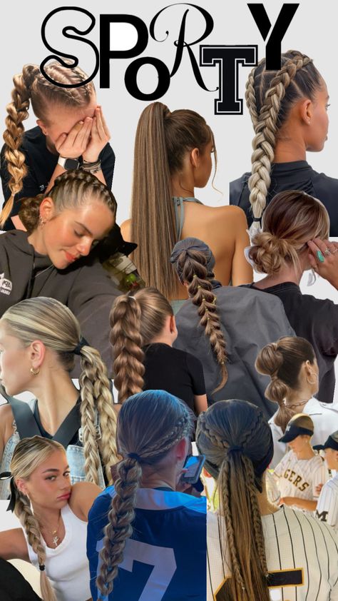 Sporty Hairstyles Cute Sporty Hairstyles, Soccer Hair, Hair Inspiration Long, Gym Hairstyles, The Best Hairstyles, Athletic Hairstyles, Sporty Hairstyles, Volleyball Hairstyles, Best Hairstyles