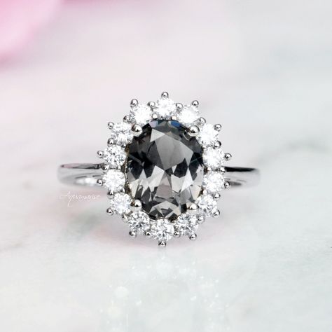 Gray Diamond Ring, Unique Gemstone Engagement Rings, Grey Diamond Ring, Gray Gemstones, Popular Engagement Rings, Gemstone Engagement Ring, Gray Diamond, Vintage Inspired Rings, Wedding Ring Designs