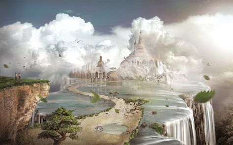 Fantasy Castle Wallpaper Aliens History, Rick Y Morty, World Wallpaper, Fantasy Castle, Wallpaper Collection, Mountain Paintings, Fantasy Inspiration, Fall Wallpaper, Landscape Wallpaper