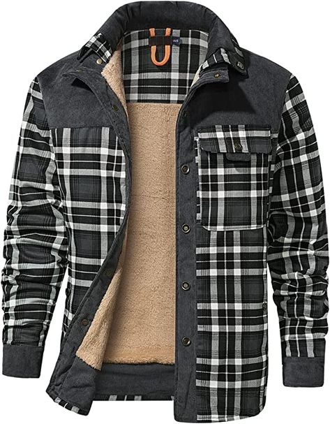 Work Coats, Fleece Plaid, Trendy Pants, Trendy Jackets, Vintage Long Sleeve, Flannel Jacket, Winter Jacket Men, Long Sleeve Flannel, Stylish Jackets