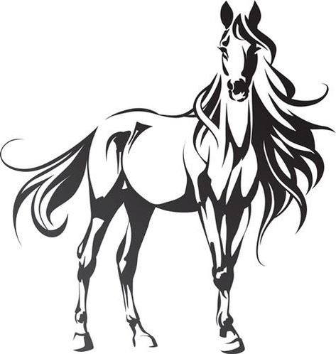 Stallion Horse Horse Stencil, Horse Tattoo Design, Stallion Horse, Horse Art Drawing, Horse Svg, Stallion Horses, Horse Art Print, Easy Embroidery, Horse Silhouette