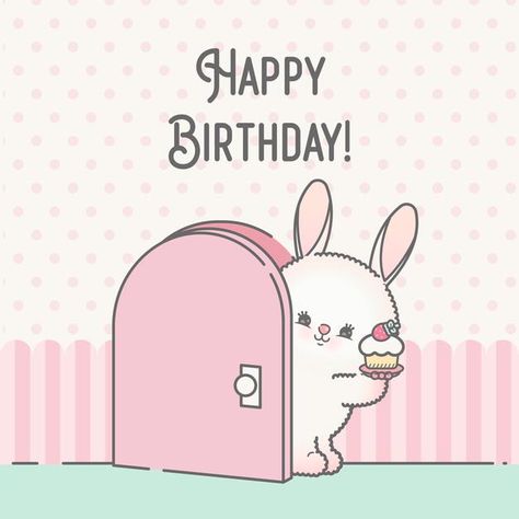 Happy birthday cartoon bunny template ca... | Premium Vector #Freepik #vector #birthday #invitation #happy-birthday #party Happy Birthday Bunny Image, Happy Birthday Cartoon Cute, Happy Birthday Cute Images, Birthday Cartoon Images, Kawaii Happy Birthday, Bunny Happy Birthday, Cartoon Happy Birthday, Happy Birthday Cartoon, Happy Birthday Friend Images