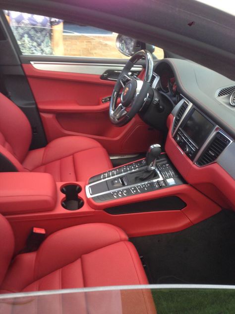 Red leather White Lexus Red Interior, Porsche Red Interior, Red Leather Interior Cars, Red Seats Car, Red Interior Design Car, Car With Red Interior, White Car Red Interior, Red Car Interior, White G Wagon