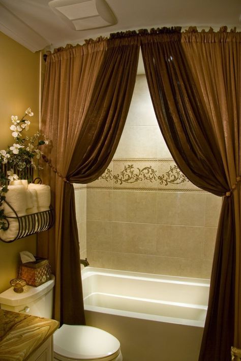 Shower curtain Tuscan Bathroom, Brown Bathroom Ideas, Beautiful Bathroom Decor, Stylish Shower Curtain, Bathroom Towel Decor, Bathroom Decor Themes, Guest Bathroom Decor, Bathroom Decor Luxury, Restroom Decor