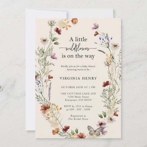 Boho Wildflower Baby Shower Invitation Fall In Love Bridal Shower, Bridal Luncheon Invitations, Floral Birthday Invitations, Boho Wildflower, Wildflower Wedding Invitations, Wildflower Baby Shower, Bridal Brunch Invitations, Boho Baby Shower Invitations, Bridal Luncheon