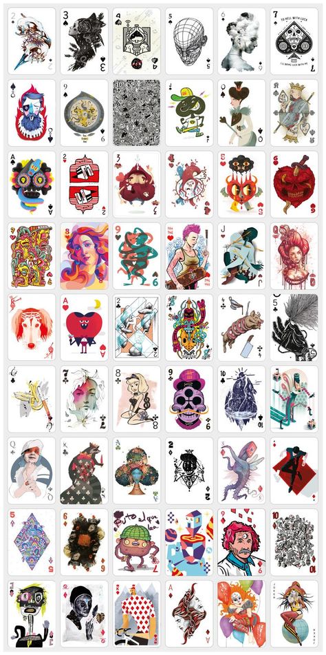 20 stylish custom playing cards | Creative Bloq Illustrated Deck Of Cards, Themed Playing Cards, Playing Cards Design Illustration, Playing Cards Design Graphics, Play Cards Design, Painted Cards Deck, Playing Card Back Design, Deck Of Cards Art, Deck Of Cards Design