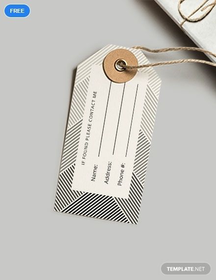 A modern and simple tag template that is perfect to use for your luggage. Easy to edit and fully customizable, this template uses high-quality and printable layout and design. Download this for free! Luggage Tags Printable, Luggage Tag Design, Luggage Tag Template, Tag Template Free, Luggage Tag Designs, Name Tag Templates, Low Content Books, Psd Template Downloads, Tag Templates