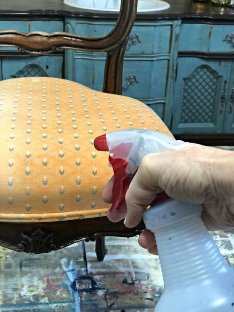 Painting Upholstered Furniture, Painting Fabric Chairs, Painting Fabric Furniture, Diy Furniture Upholstery, Paint Upholstery, Purple Chair, Farmhouse Table Chairs, Painting Fabric, Painted Chair