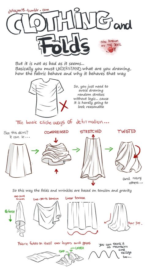 Yamino, juliajm15: sorry for any grammar mistakes ... Clothing Folds, Doodles Drawings, Art Study, Drawing Stuff, Guided Drawing, Anatomy Reference, Drawing Clothes, Drawing Practice, Drawing Tutorials