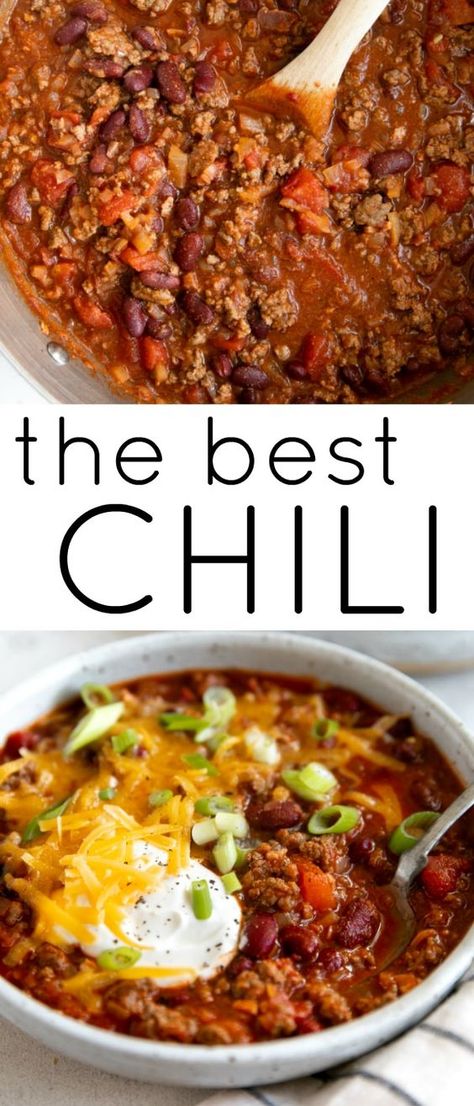 Best Easy Chili Recipe, The Best Chili Recipe, Stovetop Chili, Classic Chili Recipe, Delicious Chili Recipe, Homemade Chili Recipe, The Best Chili, Chilli Recipe, Classic Chili